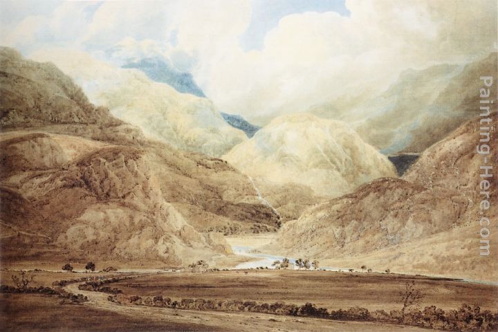 View near Beddgelert (Snowdonia) painting - Thomas Girtin View near Beddgelert (Snowdonia) art painting